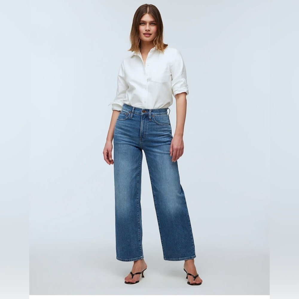 Madewell slim wide leg crop-euc